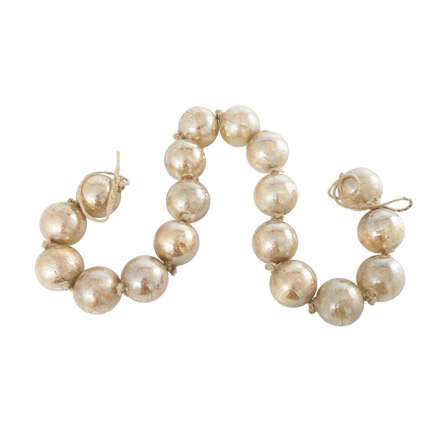 Brown Glass Handmade Extra Long Frosted Orb Garland