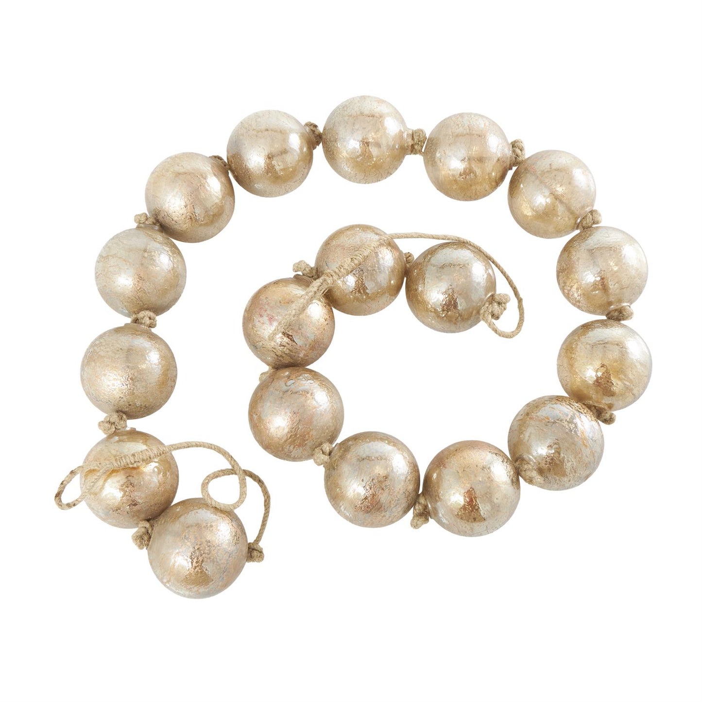 Brown Glass Handmade Extra Long Frosted Orb Garland