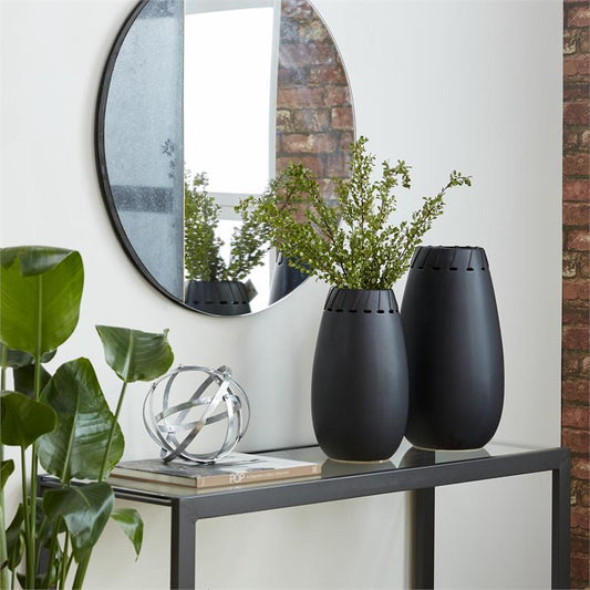 Black ceramic Vase set of 2  16",13"H set of 2
