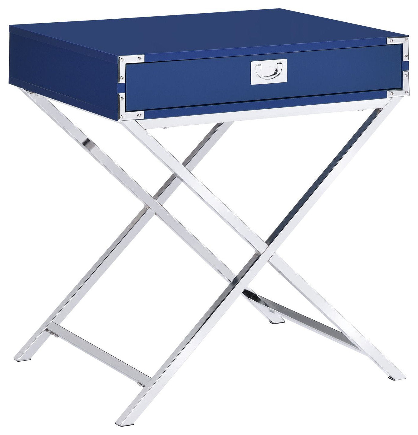 Evie Nightstand In Glossy Blue