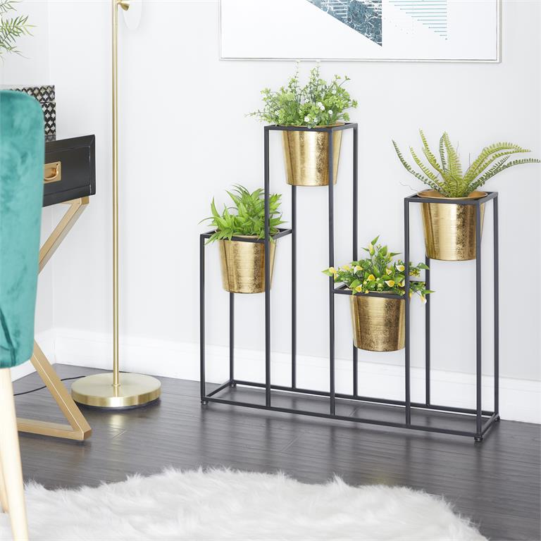 Cosmo living by Cosmopolitan Gold Metal 4 Tier Planter