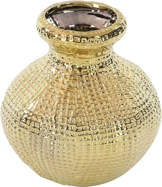 Cosmo living by Cosmopolitan gold Ceramic vase Each
