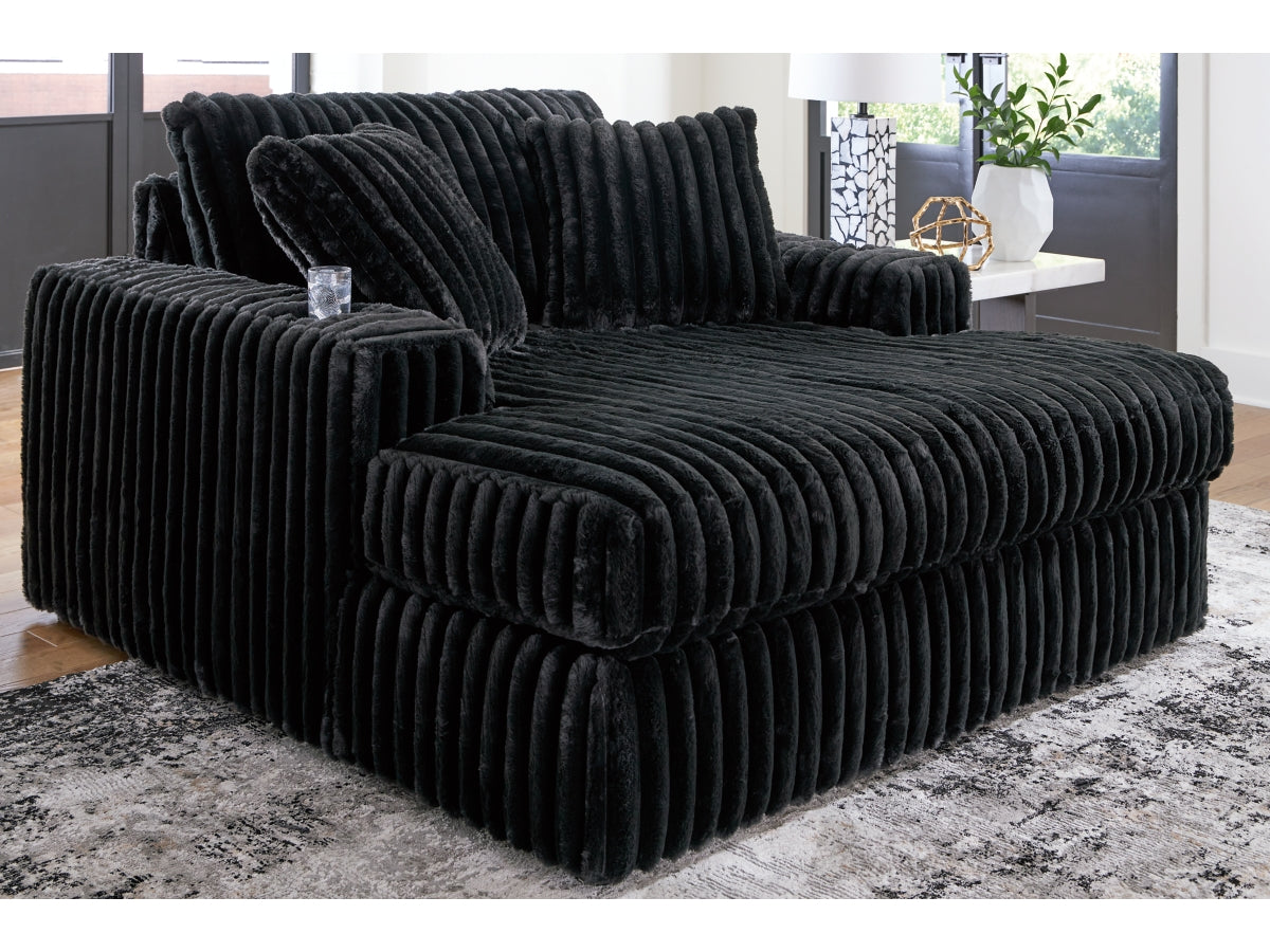Chaise Lounge - Cordury Black