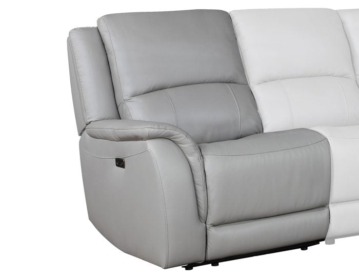 Alexandria Leather gray power reclining LAF