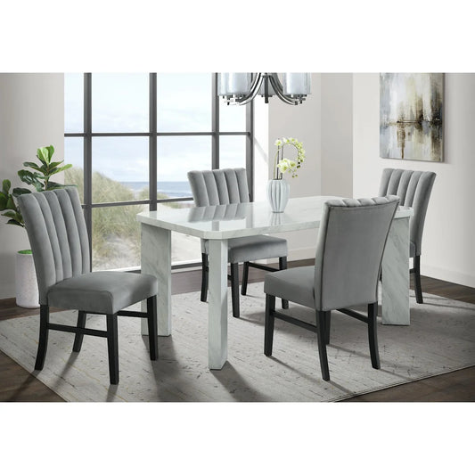 Bellini Rectangle Dining Table and 4 Bellini Chairs- MULTIPLE COLORS (Black, Grey, Navy, Green)