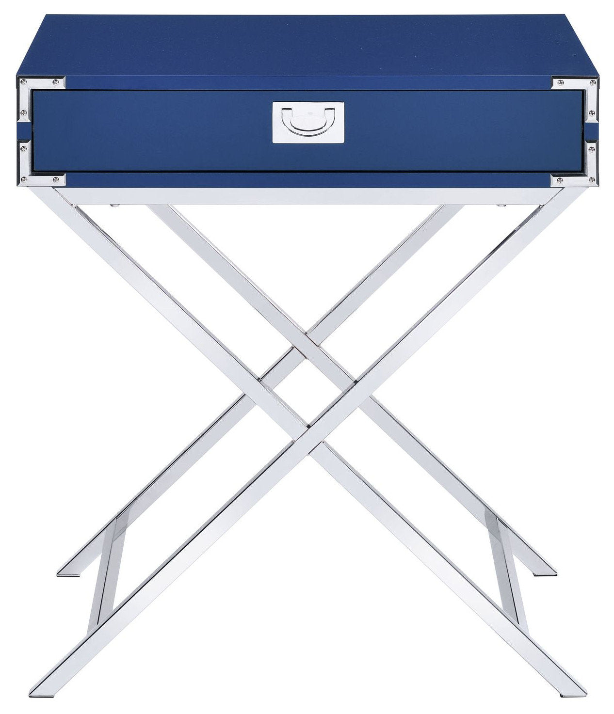 Evie Nightstand In Glossy Blue
