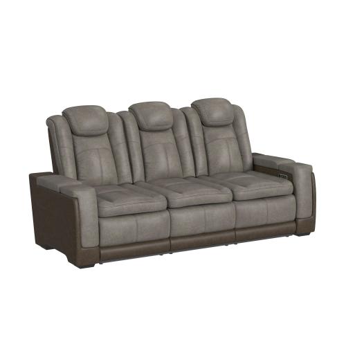 Lantana Power Motion Sofa & Loveseat in Grey/Brown Last one
