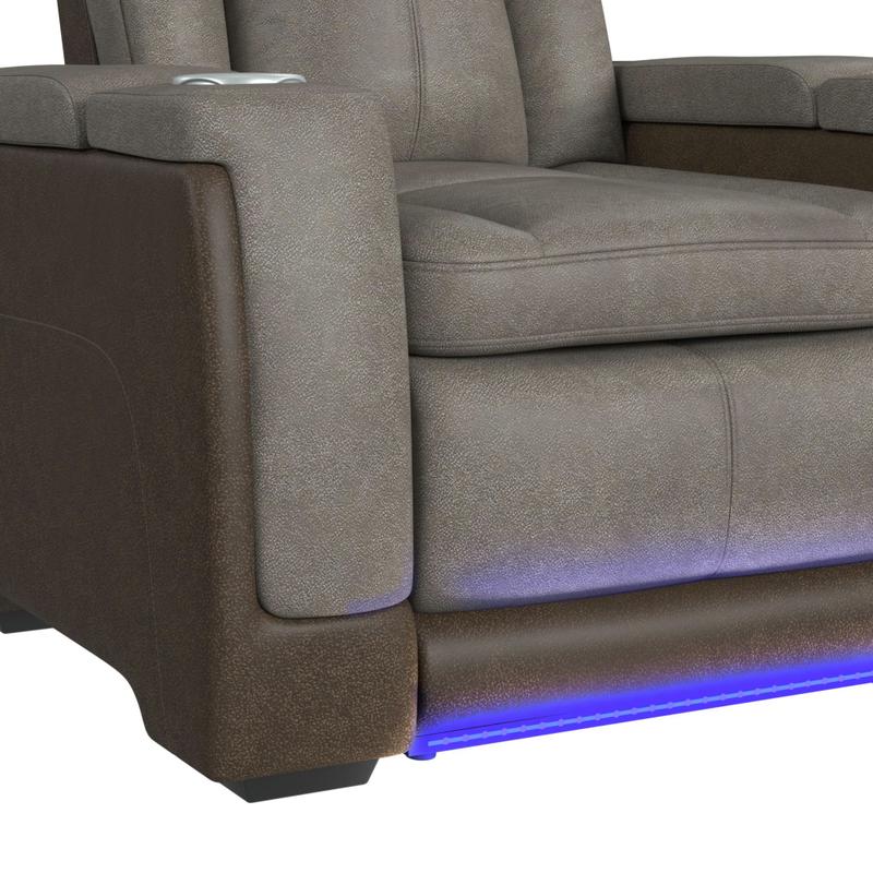 Lantana Power Motion Recliner in Grey/Brown