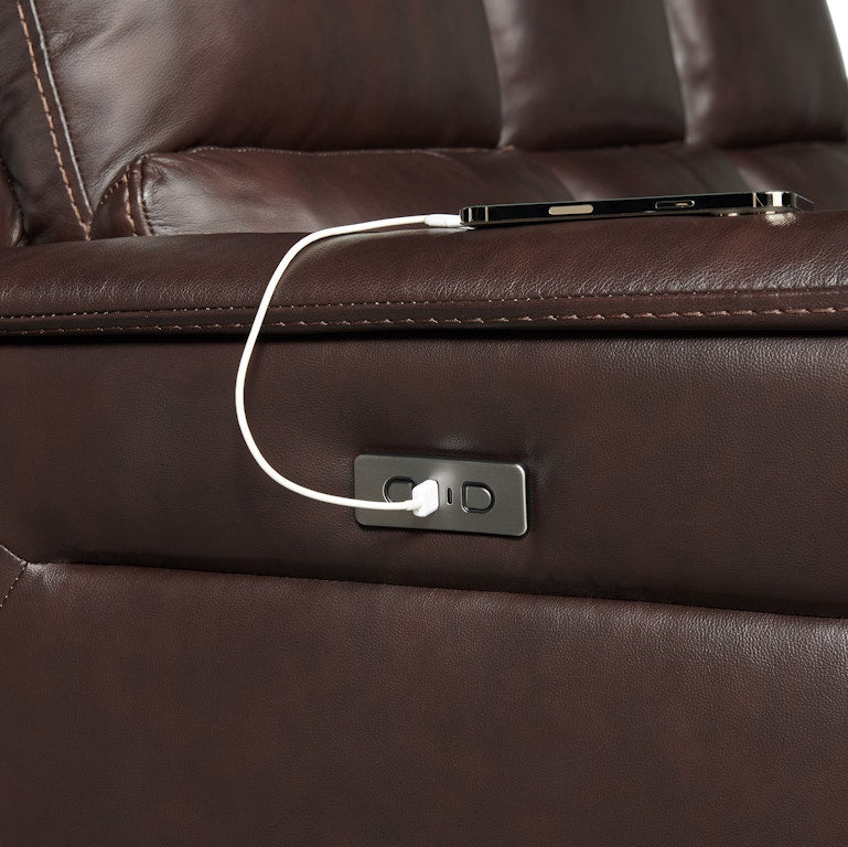 Pantera Power Motion Loveseat in Palais Dark Brown