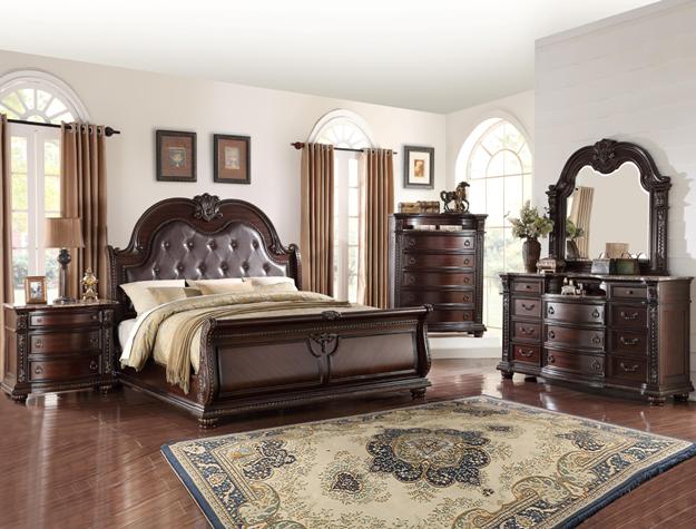 Stanley Queen Bedroom Set Set include Dresser,Mirror,1Nightstand,Queen Bed