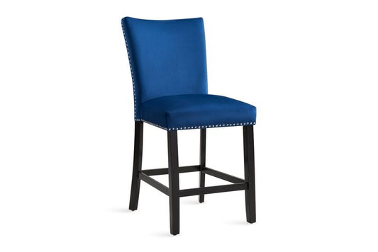 Francesca Counter Hight Blue Velvet Chair