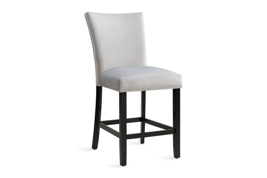 Francesca Counter Hight Grey Velvet Chair