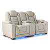 Top Grain Leather Match Grey Cosmo Fog Zero Gravity Power Reclining Sofa And Loveseat w/Wireless Charger