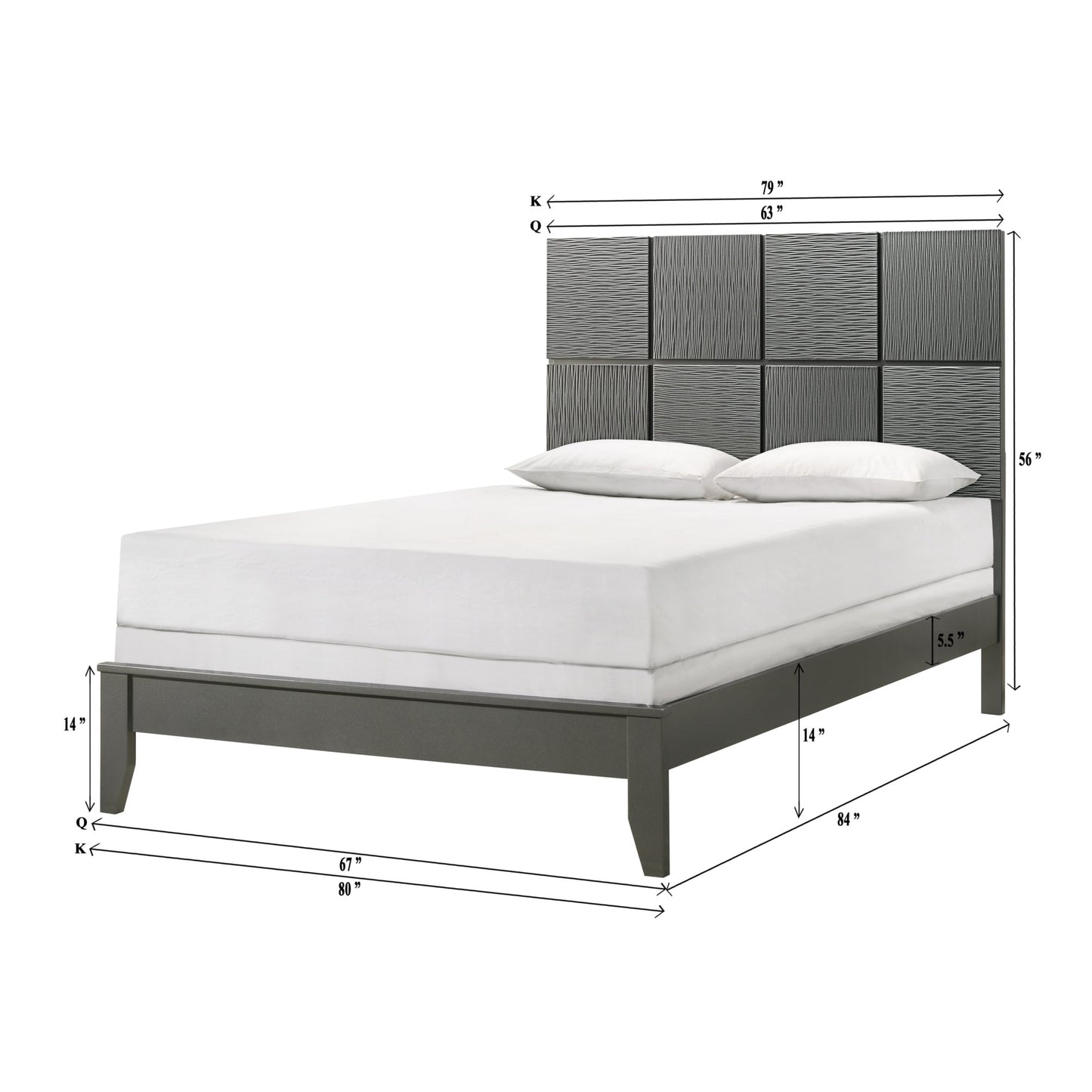 Denker Queen Bedroom Set - Bed, Dresser and Mirror