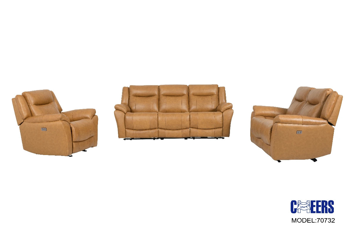 Top Grain Leather Madrid Canyon Power Reclining Sofa