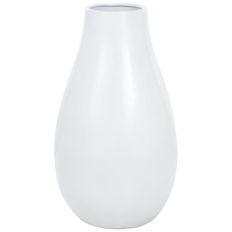 Ceramic White Floor Vase 16"W,28"H