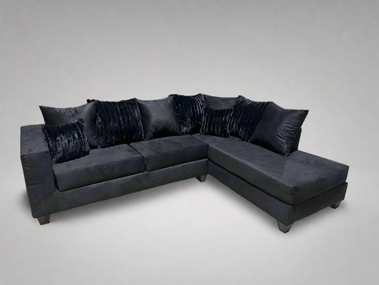 Black Corduroy Sectional