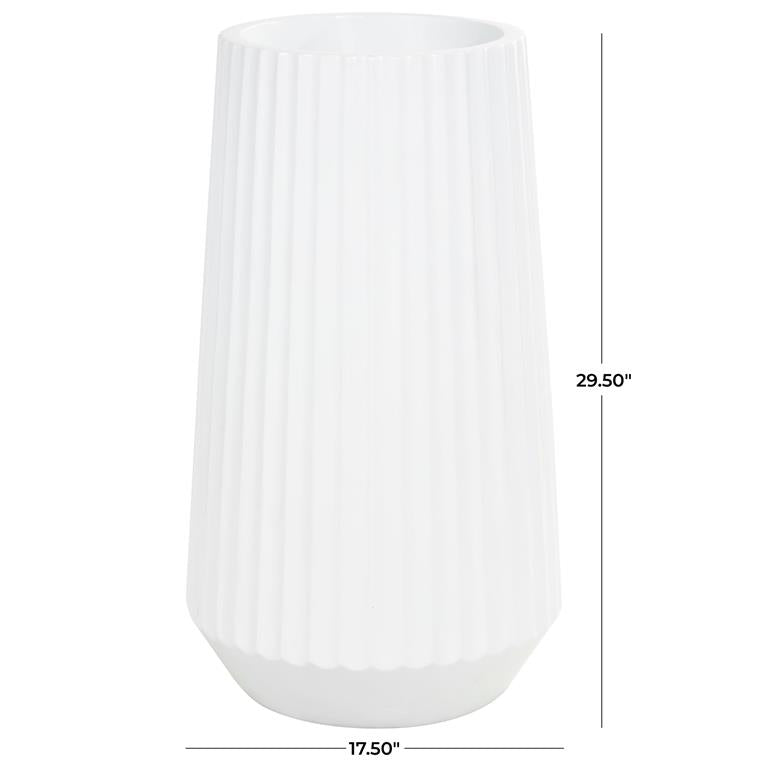 Fiber Glass White Floor Vase  18"W,30"H