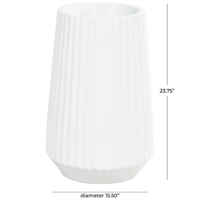 Fiber Glass White Floor Vase  16"W,24"H