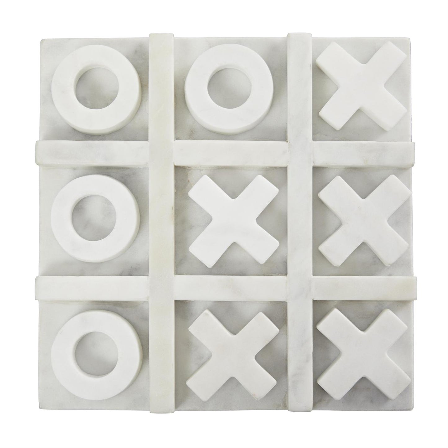 Marble TIC TAC TOE White  9"W,9"H