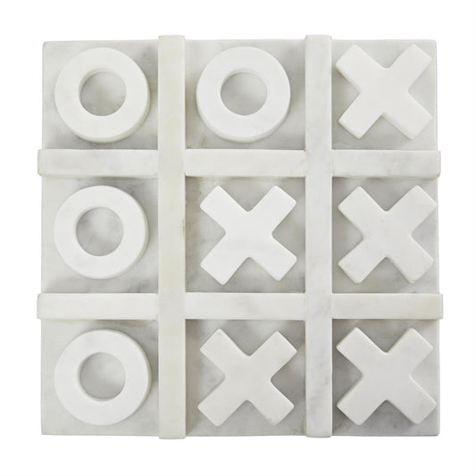 Marble TIC TAC TOE White  9"W,9"H