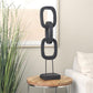 Teak Chain Sculpture 8"W,32"H