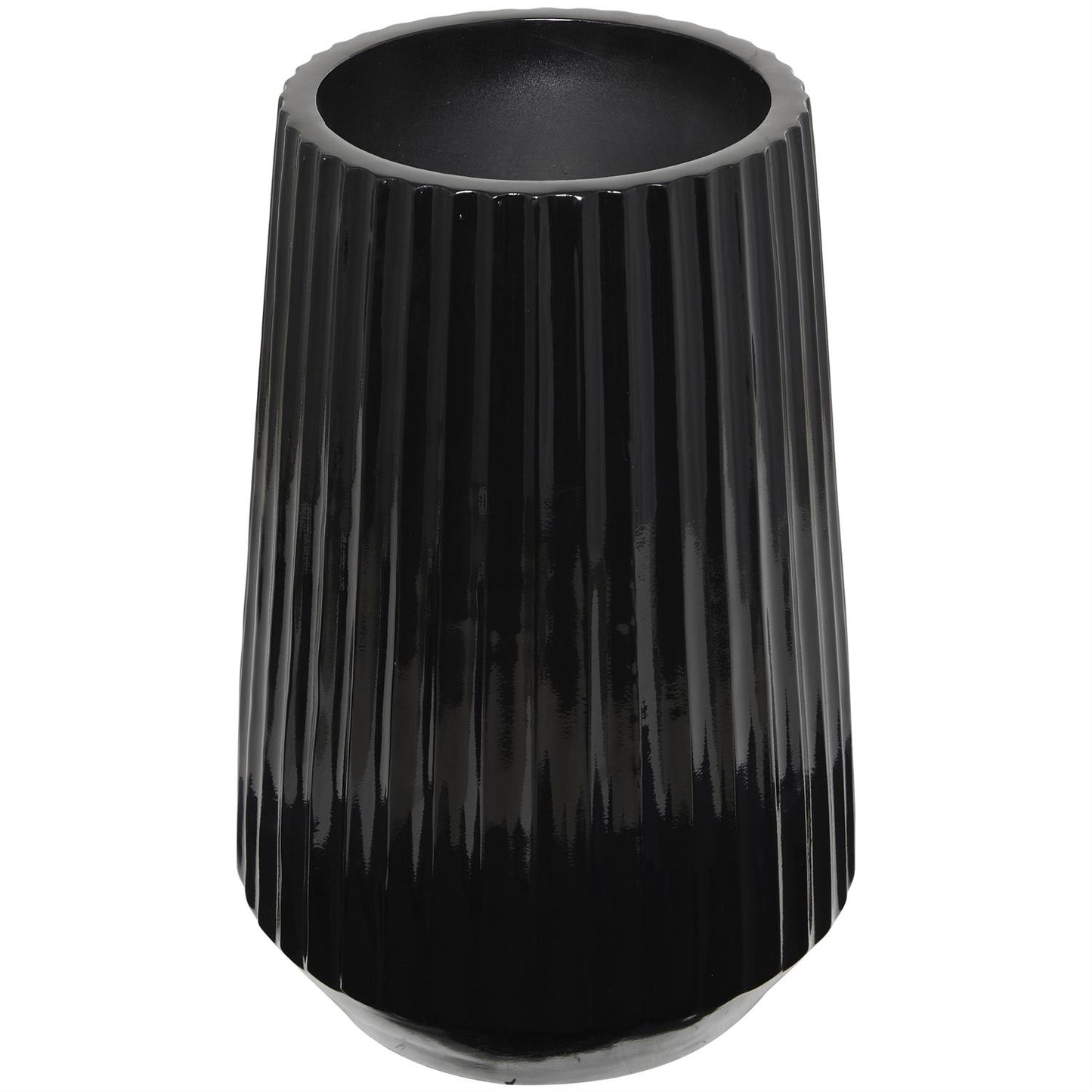 Black Resin Vase, 16" x 16" x 24"