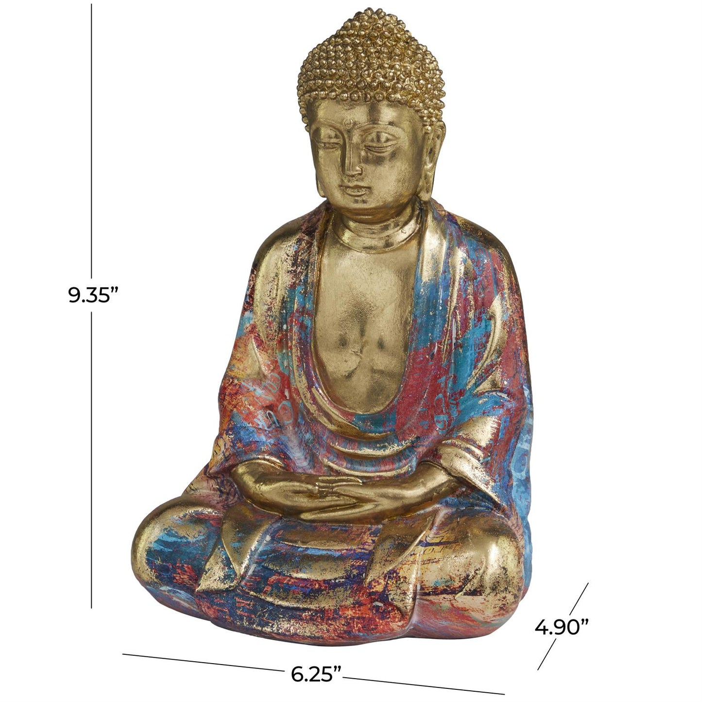 Multi Colored Resin Buddha Sculpture