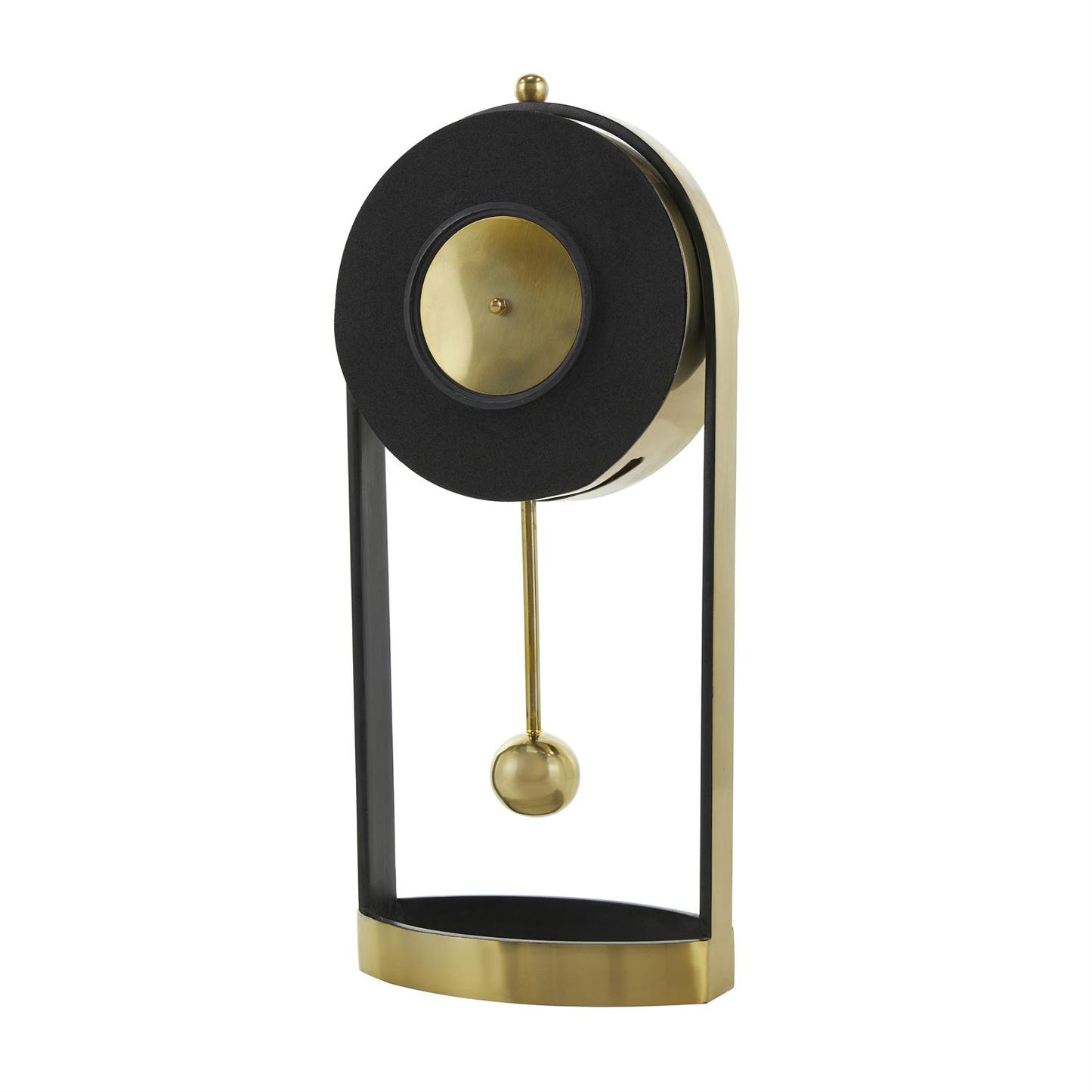 Gold Aluminum Metal Tall Clock with Swinging Ball Pendulum