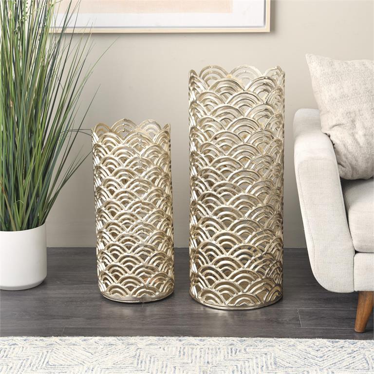 Aluminum Gold Floor Vase Set Of 2 Omni Furniture Gallery 4530