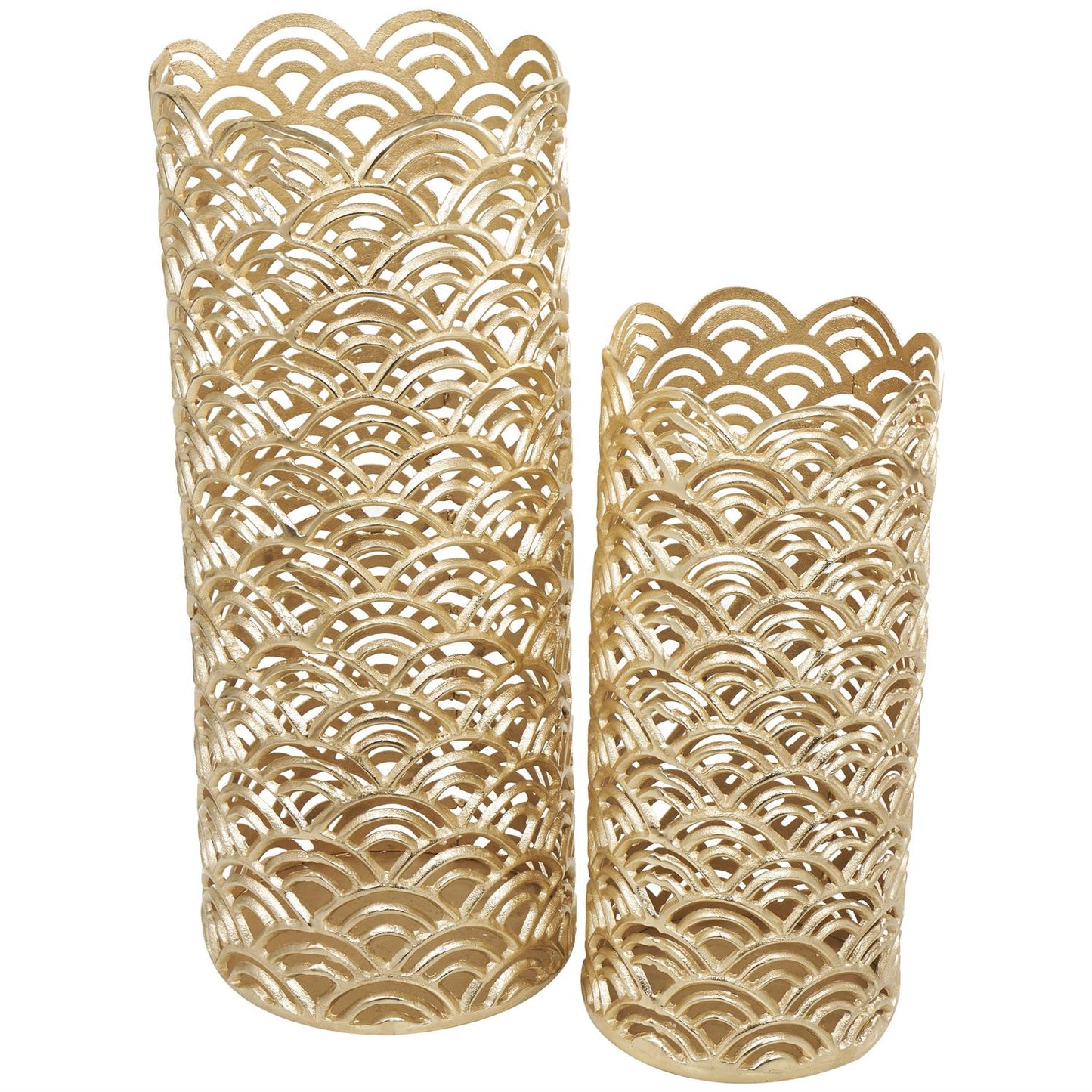 Aluminum Gold Floor Vase set of 2