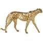 Gold Resin Leopard Walking Sculpture with Textured Spots, 17" x 3" x 10"