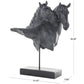 Black Resin Horse Bust Inspired Sculpture with Black Stand