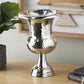 Silver Aluminum Metal Goblet Inspired Hammered Vase