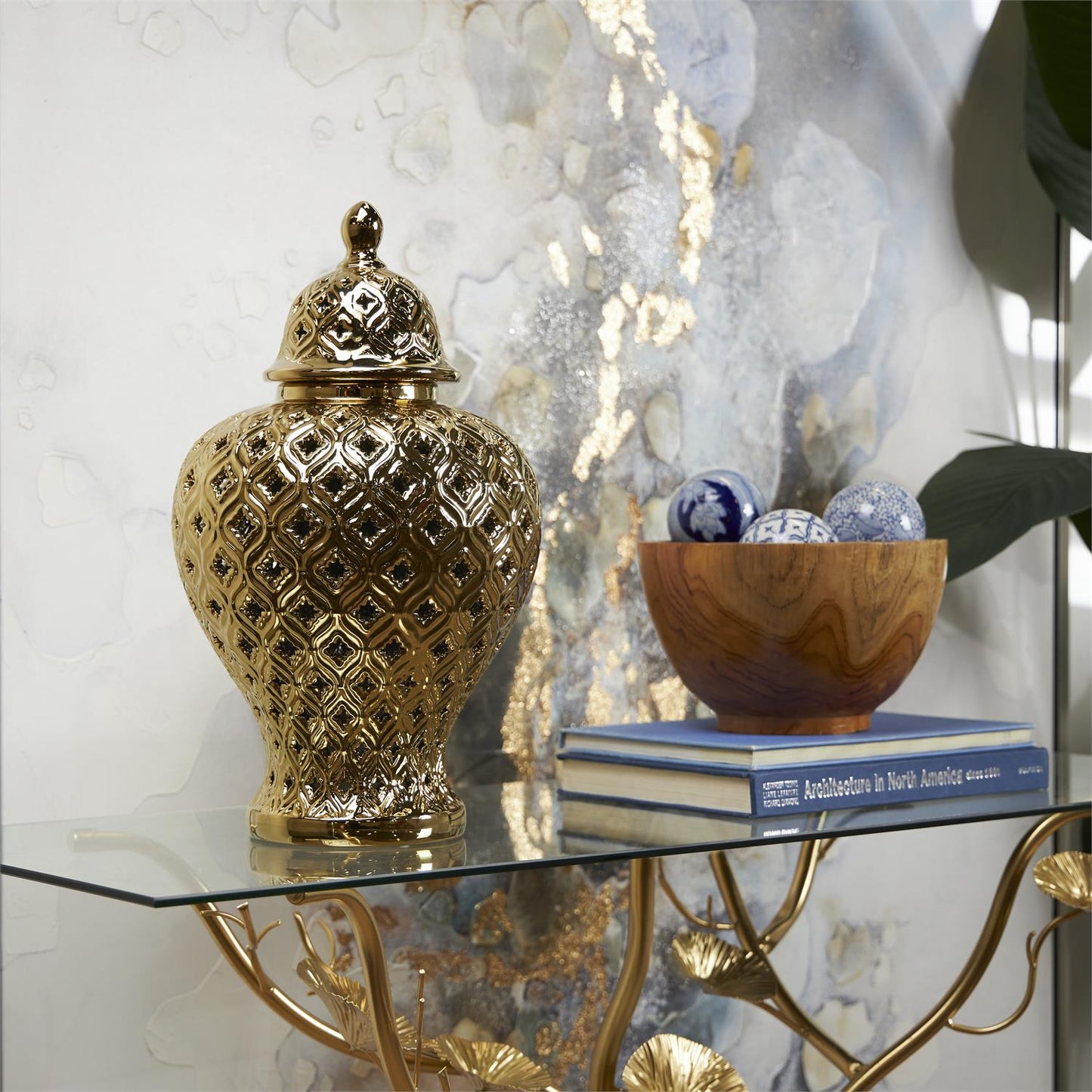 Gold Ceramic Decorative Jars