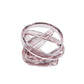 Pink Glass Geometric Brushed Ombre Twisted Sculpture