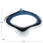 Dark Blue Glass Abstract Cutout Oval Ombre Sculpture with Bubble Texturing and Clear Accents