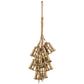 Gold Metal Cluster Decorative Bells with Jute Hanging Rope