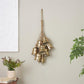 Gold Metal Cluster Decorative Bells with Jute Hanging Rope