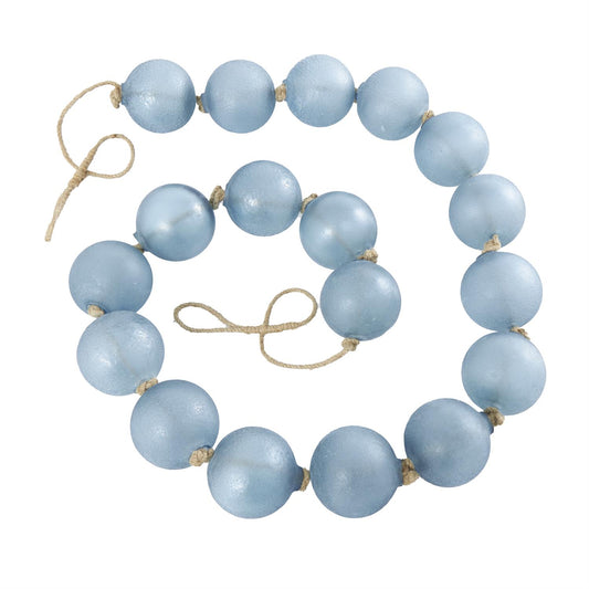 Blue Glass Handmade Extra Long Frosted Orb Garland