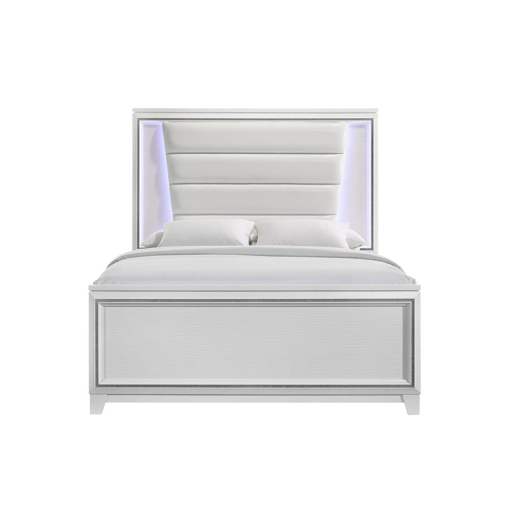 Moondance White King Set -Dresser, Mirror, Nightstand & K-Bed