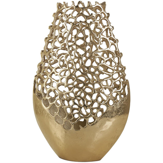 Gold Aluminium Rounded Vase