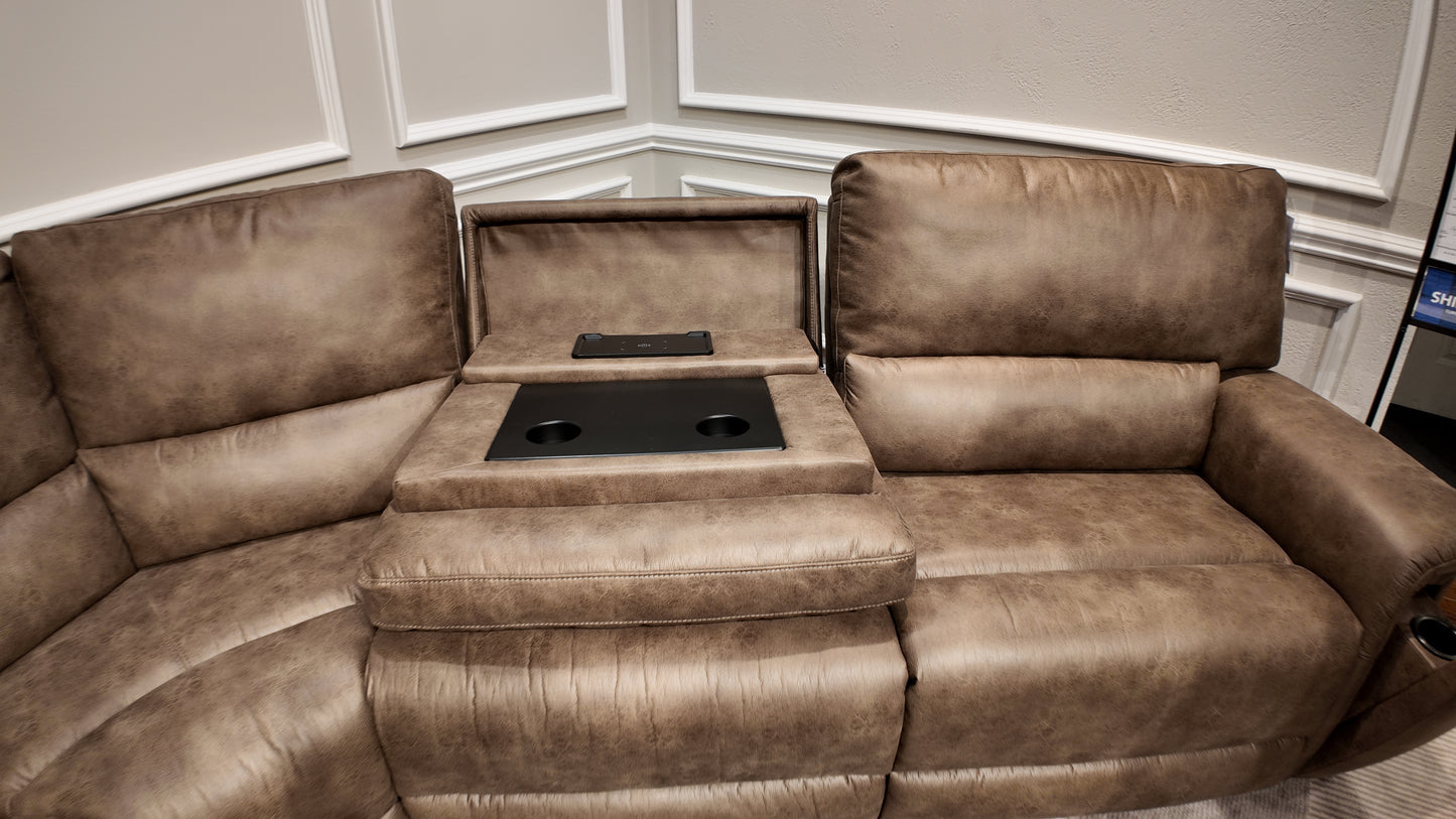 Cowboy Tumbleweed 6Pc 3 Power Reclining Sectional w/ Wireless Charging