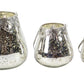 Silver Glass Candle Lantern, Set of 3