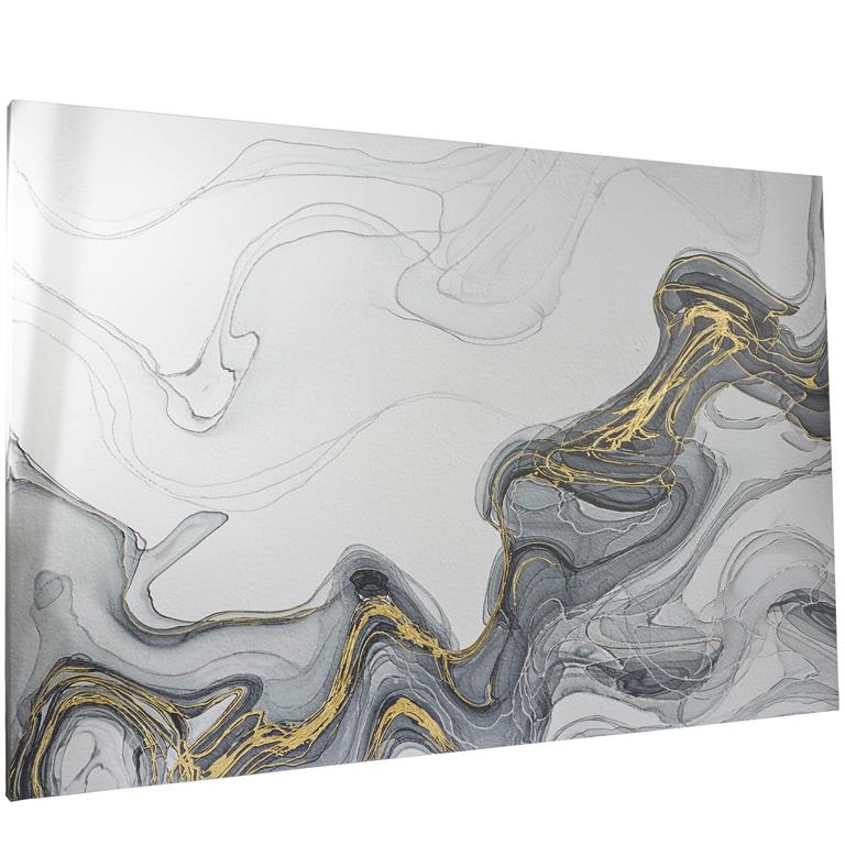 Gray Canvas Geode Waves Wall Decor