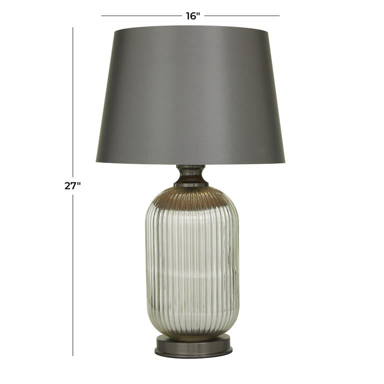 Silver Glass Table Lamp, 16" x 16" x 27"