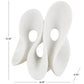 White Polystone Abstract Wavy Shaped Sculpture with Cutouts and Speckled Texturing