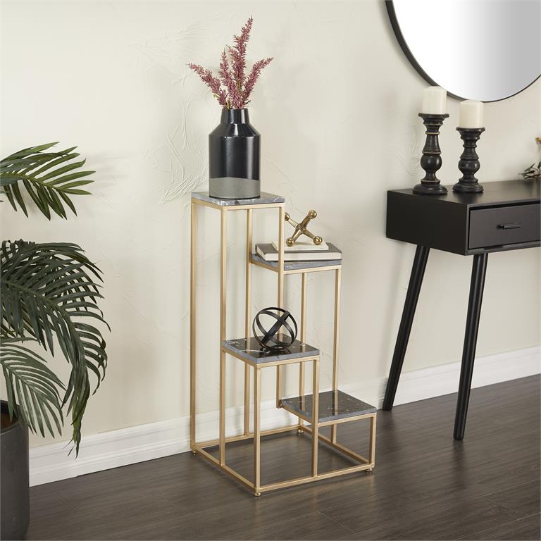 Black Marble 4 Tier Plantstand