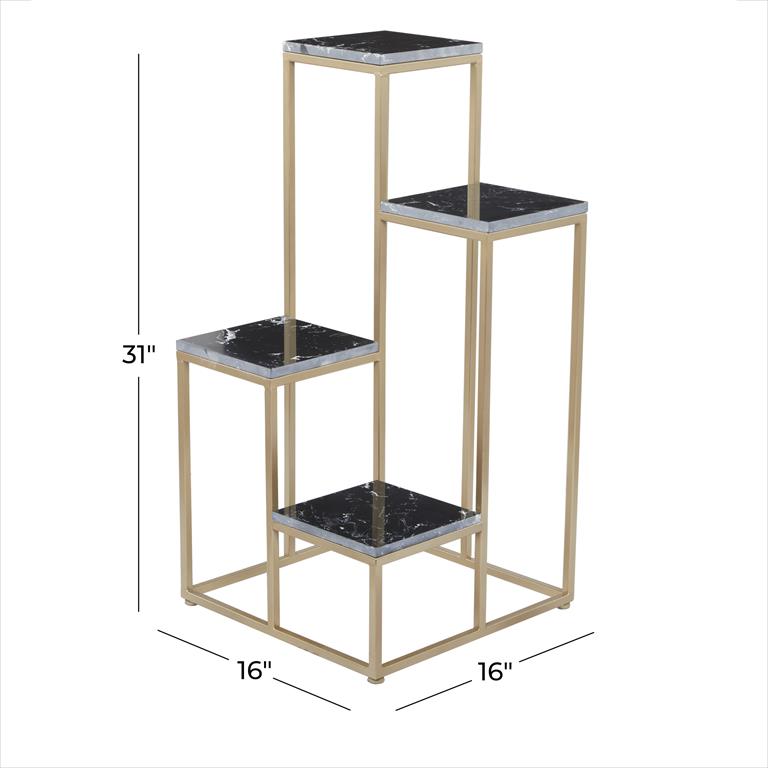 Black Marble 4 Tier Plantstand