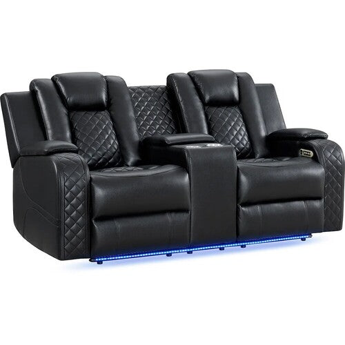 Carlos Power Motion Loveseat In Black